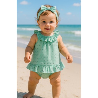 طقم مواليدبنات قطعتين مع كولوت ماركة Candela صناعه اسبانيه لتفاصيل واتس اب0550520411