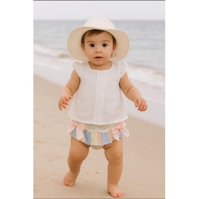 طقم مواليدبنات قطعتين مغ كولوت  ماركة Rochy صناعه اسبانيه لتفاصيل واتس اب0550520411