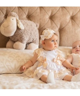 طقم فستان مواليد بنات ماركة Dolce Petit طقم فستان مواليد بنات ماركة Dolce Petit
