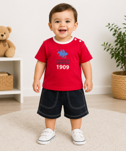 طقم مواليد 2 قطعه ماركة Poloclub صناعه ايطالي 