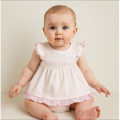 طقم مواليدبنات قطعتين مع كولوت ماركة tutto piccolo صناعه اسبانيه لتفاصيل واتس اب0550520411